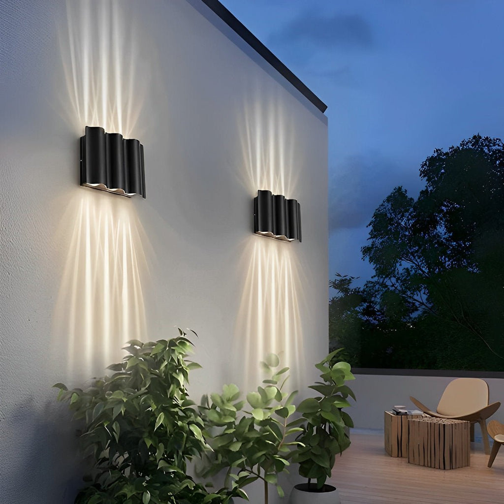 Modern Black Die-Cast Aluminum Wall Sconce | Waterproof Up and Down Outdoor Lighting for Patio 1