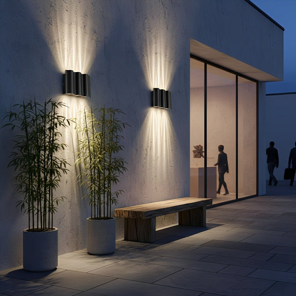 Modern Black Die-Cast Aluminum Wall Sconce | Waterproof Up and Down Outdoor Lighting for Patio 2