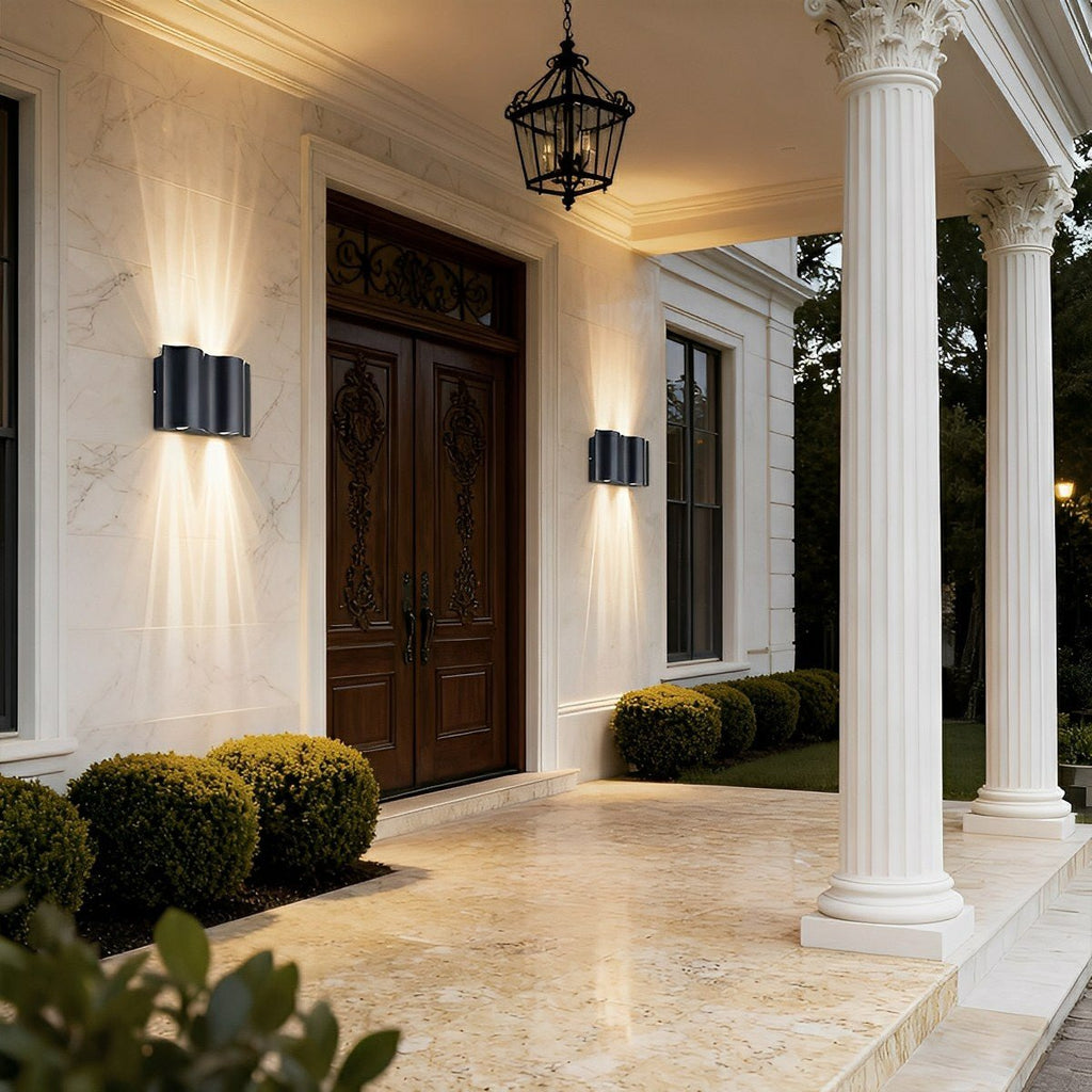 Modern Black Die-Cast Aluminum Wall Sconce | Waterproof Up and Down Outdoor Lighting for Patio 3