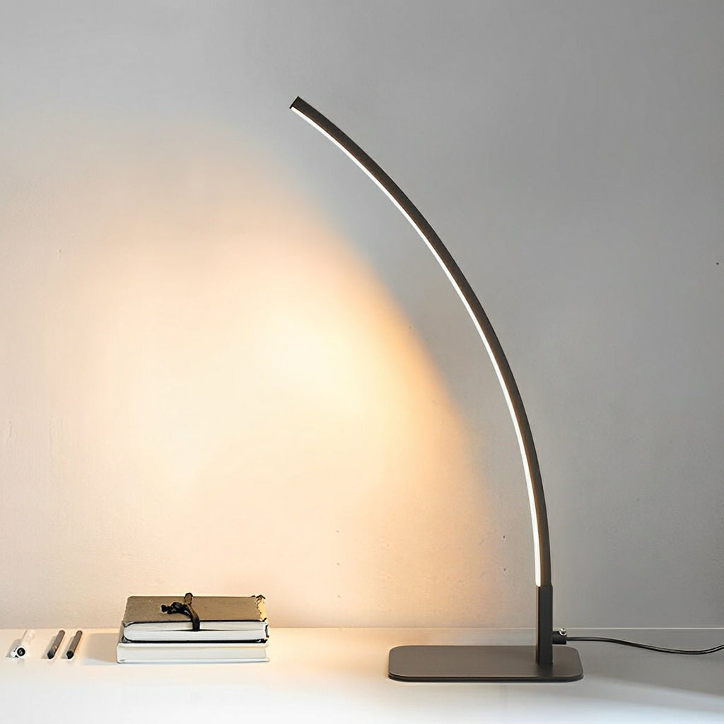 Modern Black Metal Arc Table Lamp | Adjustable LED Dimming Light for Bedroom 2