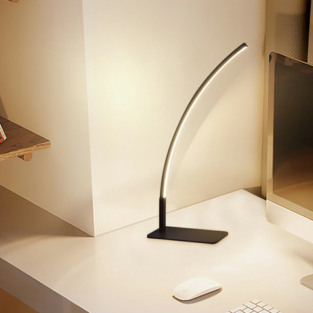 Modern Black Metal Arc Table Lamp | Adjustable LED Dimming Light for Bedroom 3