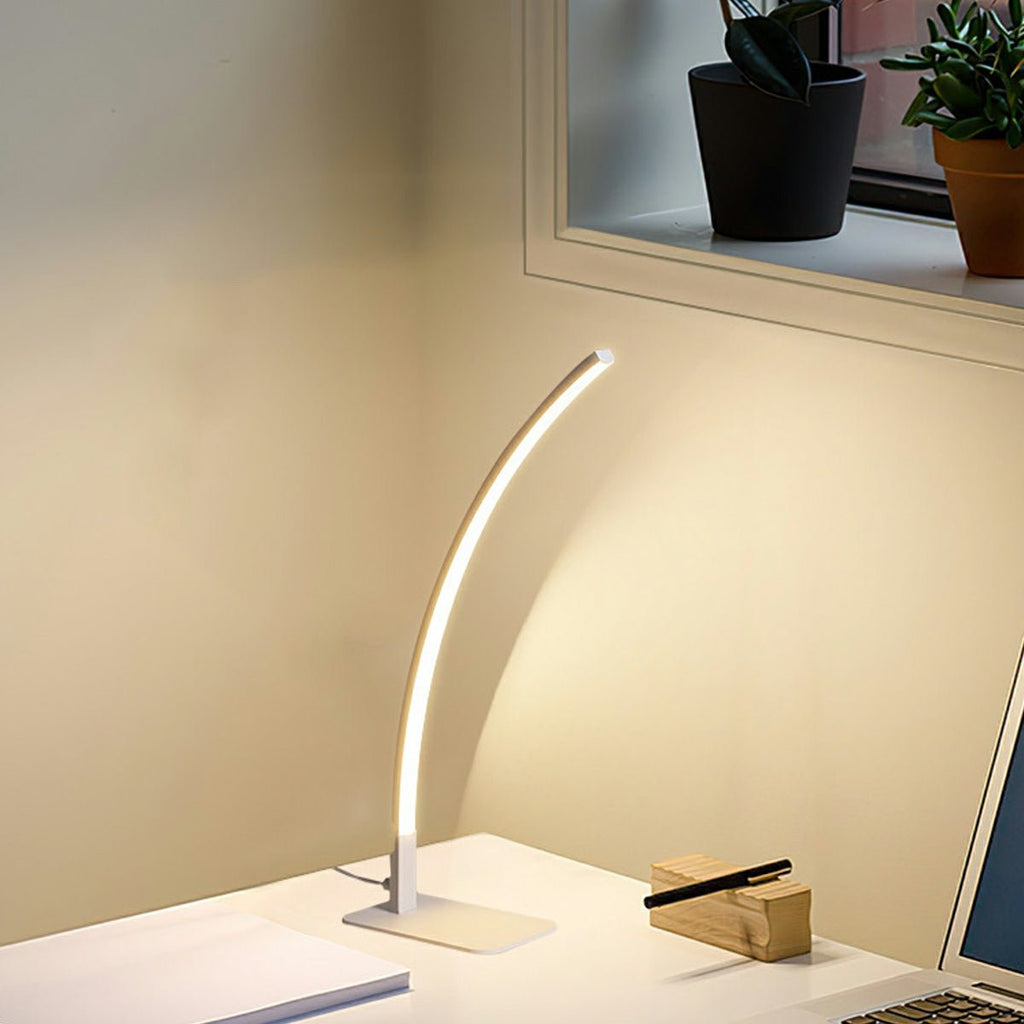 Modern Black Metal Arc Table Lamp | Adjustable LED Dimming Light for Bedroom 7