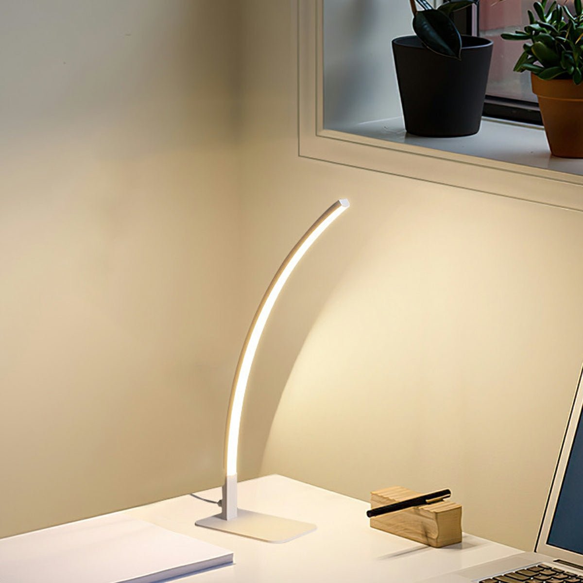 Modern Black Metal Arc Table Lamp | Adjustable LED Dimming Light for Bedroom 7