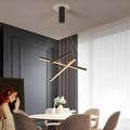Modern Black Metal Chandelier Light with Remote Control | Stepless Dimming for Living Room 0