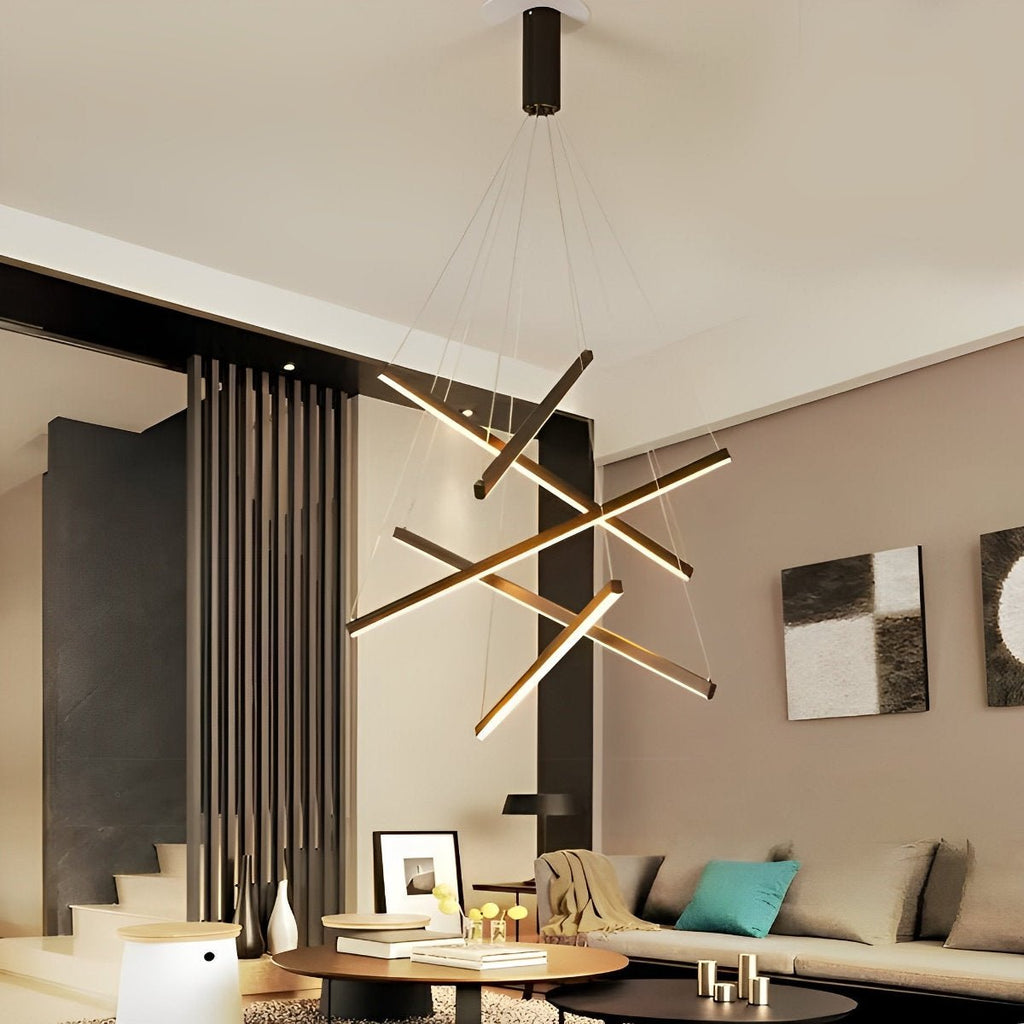 Modern Black Metal Chandelier Light with Remote Control | Stepless Dimming for Living Room 4