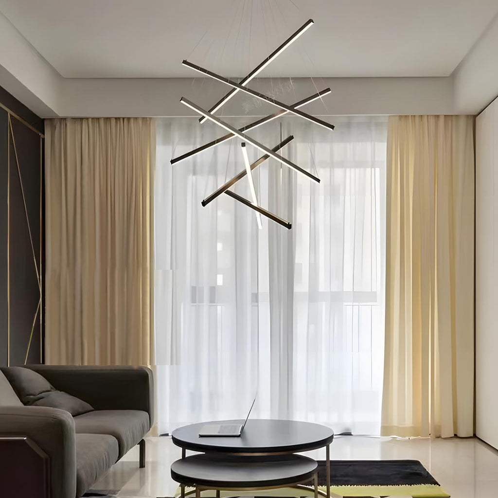 Modern Black Metal Chandelier Light with Remote Control | Stepless Dimming for Living Room 7