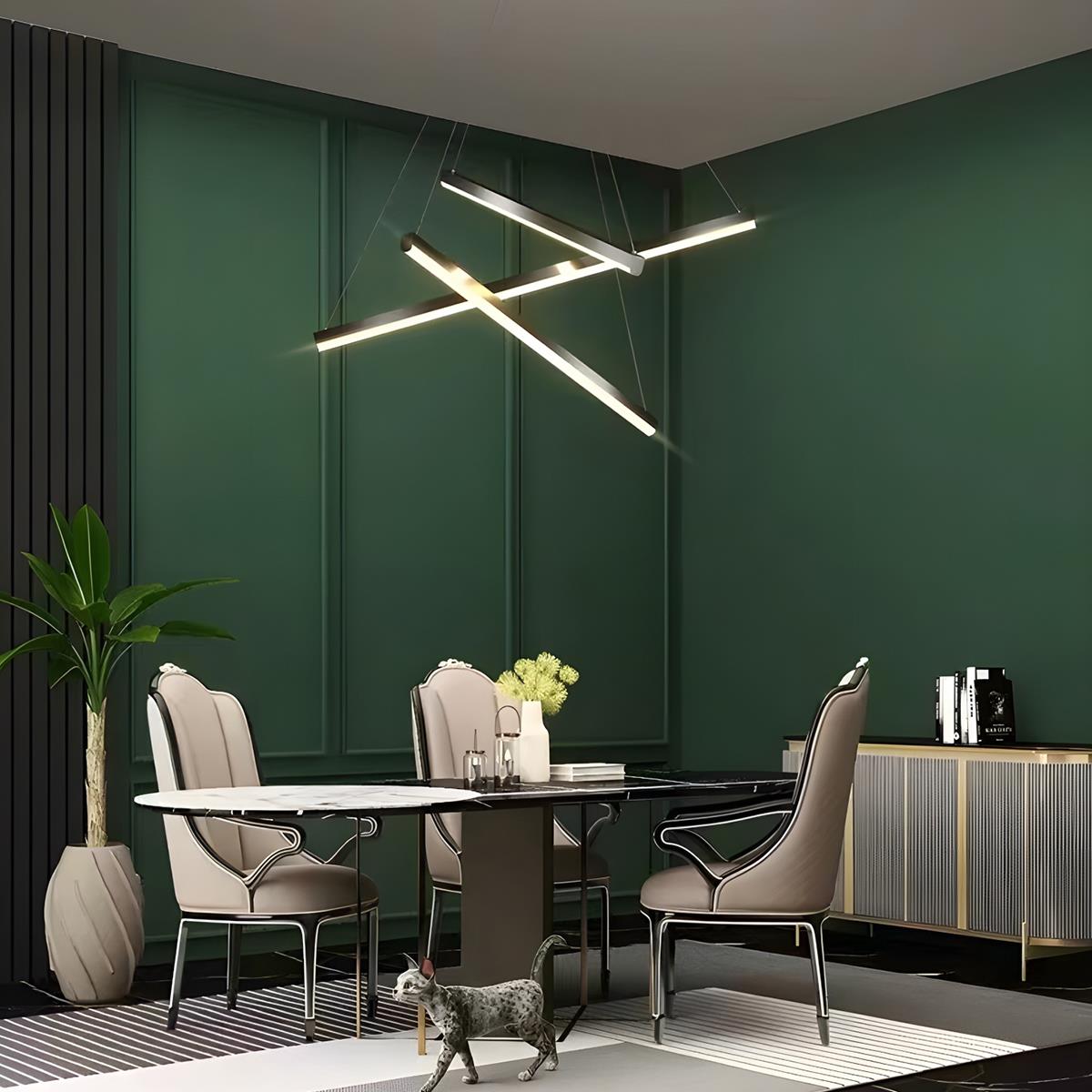 Modern Black Metal Chandelier Light with Remote Control | Stepless Dimming for Living Room 8
