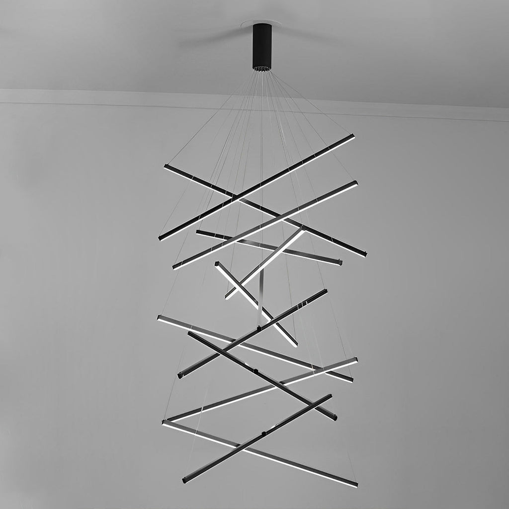 Modern Black Metal Chandelier Light with Remote Control | Stepless Dimming for Living Room 9