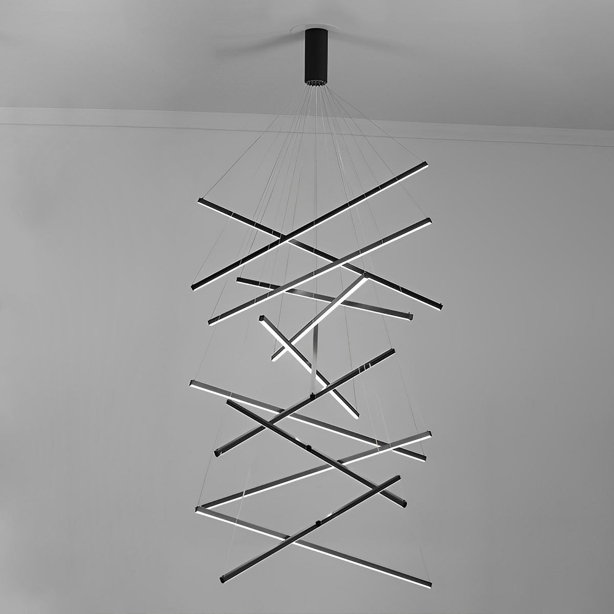 Modern Black Metal Chandelier Light with Remote Control | Stepless Dimming for Living Room 9
