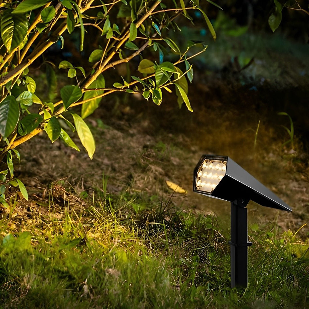 Modern Black Solar Powered Spotlight | Adjustable LED Outdoor Lighting for Garden 0