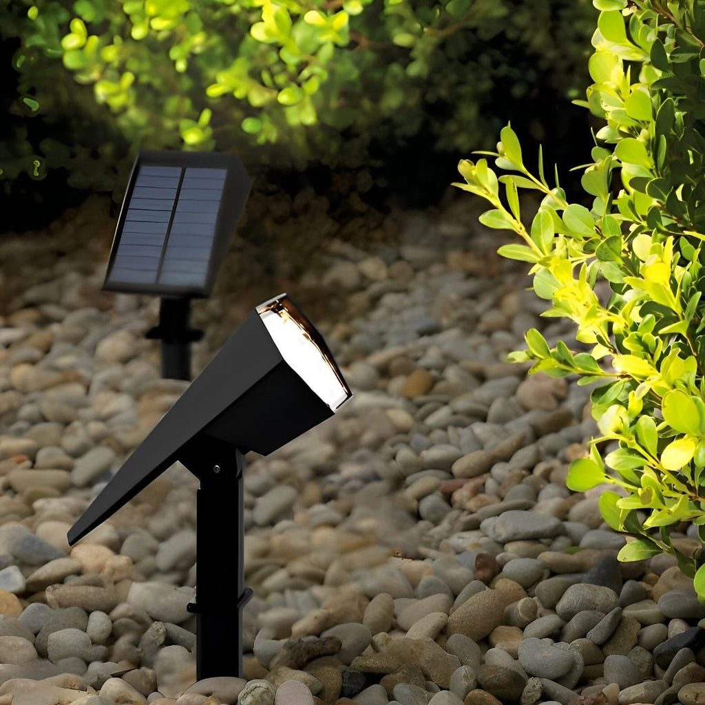 Modern Black Solar Powered Spotlight | Adjustable LED Outdoor Lighting for Garden 3