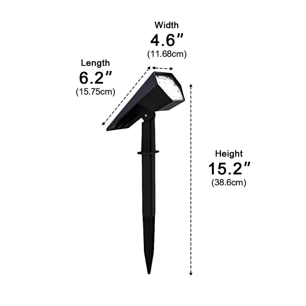 Modern Black Solar Powered Spotlight | Adjustable LED Outdoor Lighting for Garden 8