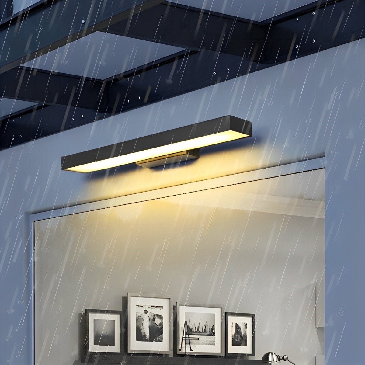 Modern Black Stainless Steel Outdoor Wall Light | Waterproof Motion Sensor for Entrance 0