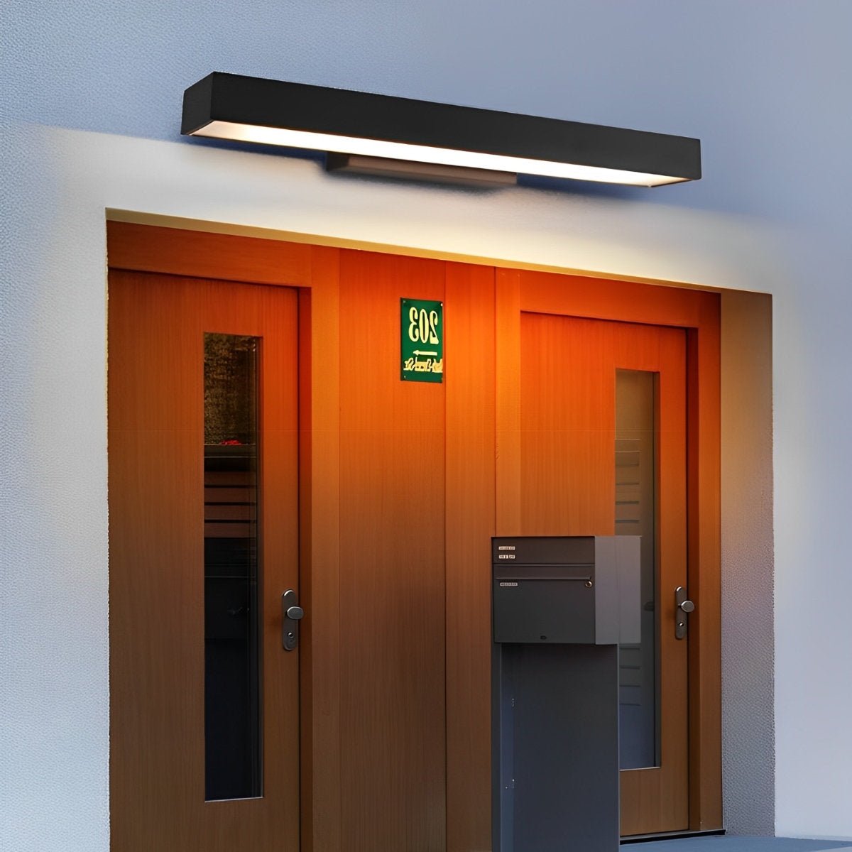 Modern Black Stainless Steel Outdoor Wall Light | Waterproof Motion Sensor for Entrance 2