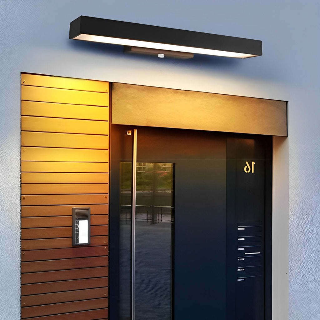 Modern Black Stainless Steel Outdoor Wall Light | Waterproof Motion Sensor for Entrance 4