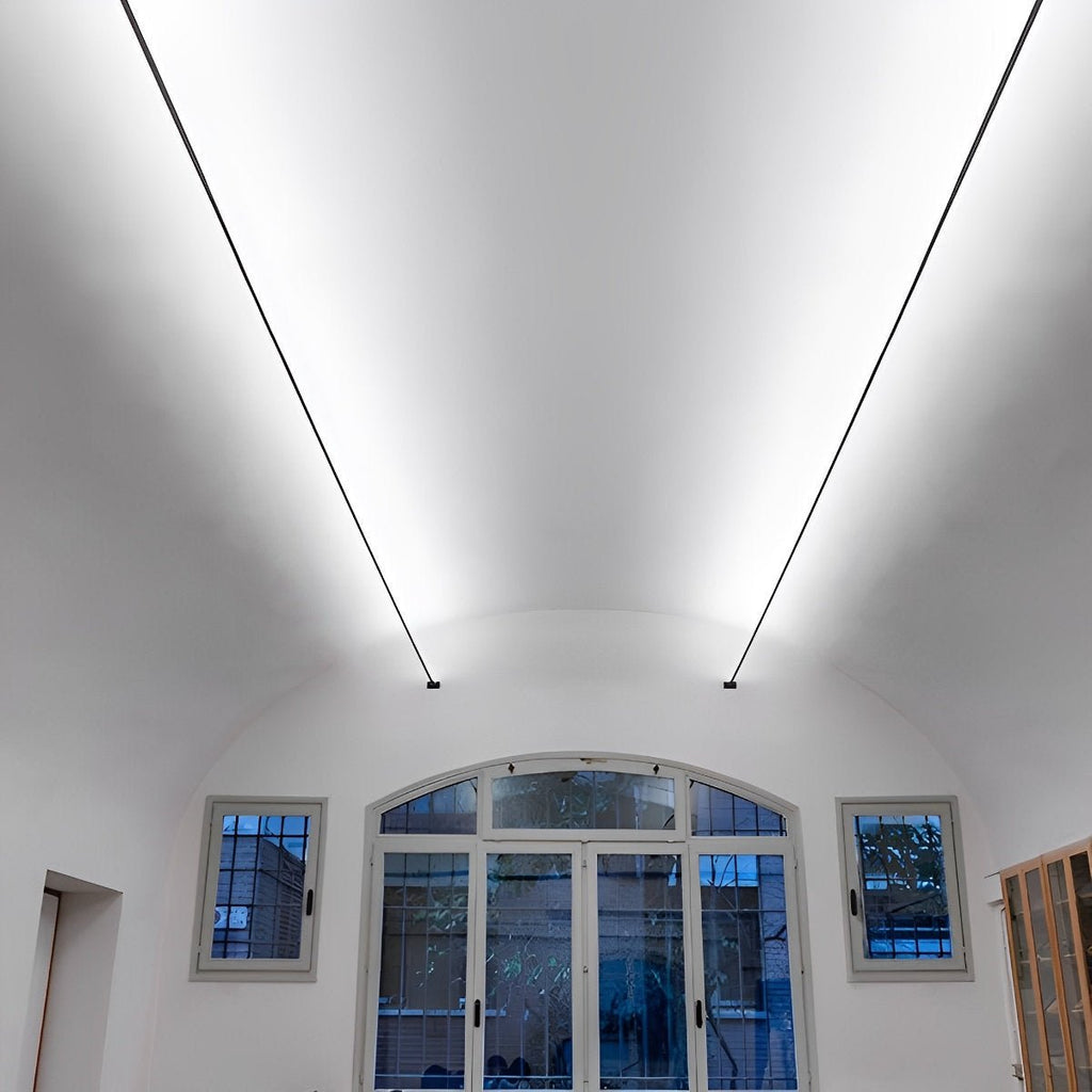 Modern Black Steel LED Strip Lights | Rotatable Dimmable Indoor Lighting for Living Room 1