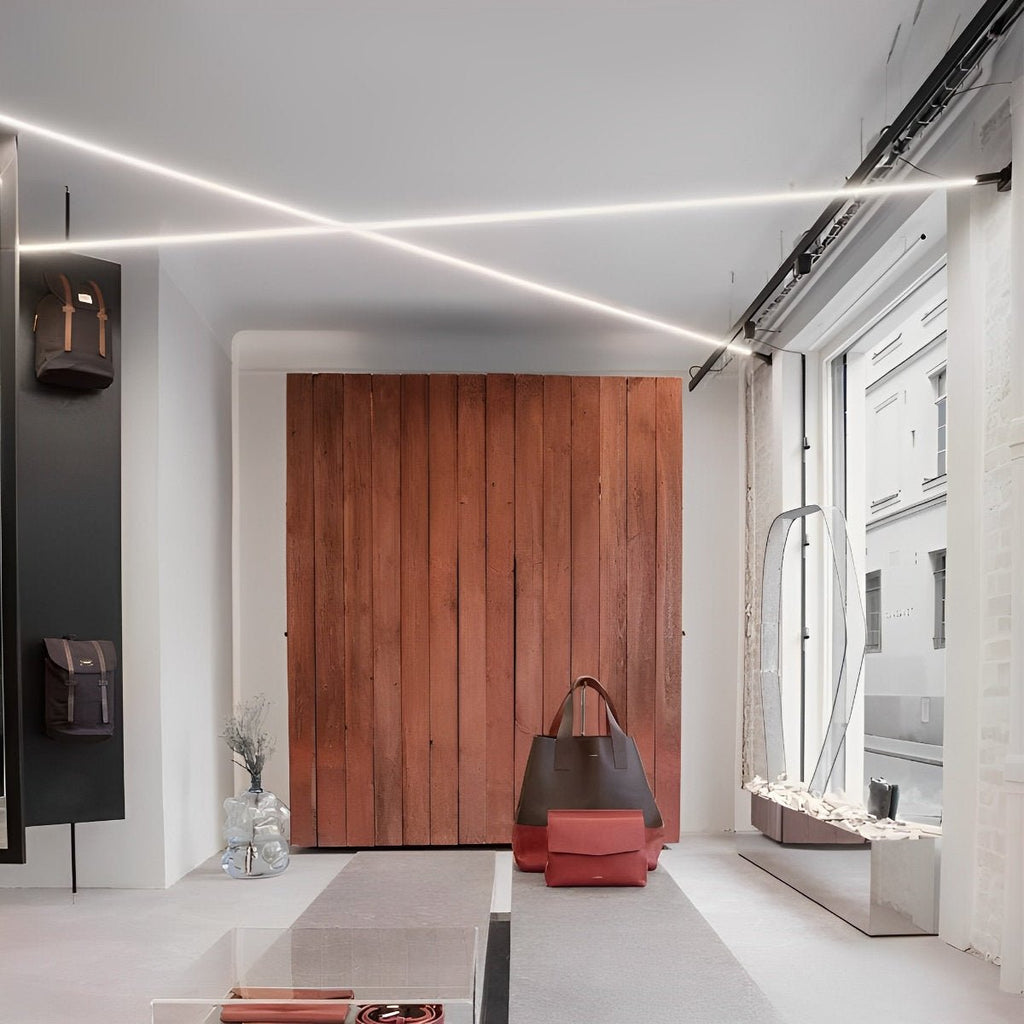 Modern Black Steel LED Strip Lights | Rotatable Dimmable Indoor Lighting for Living Room 2