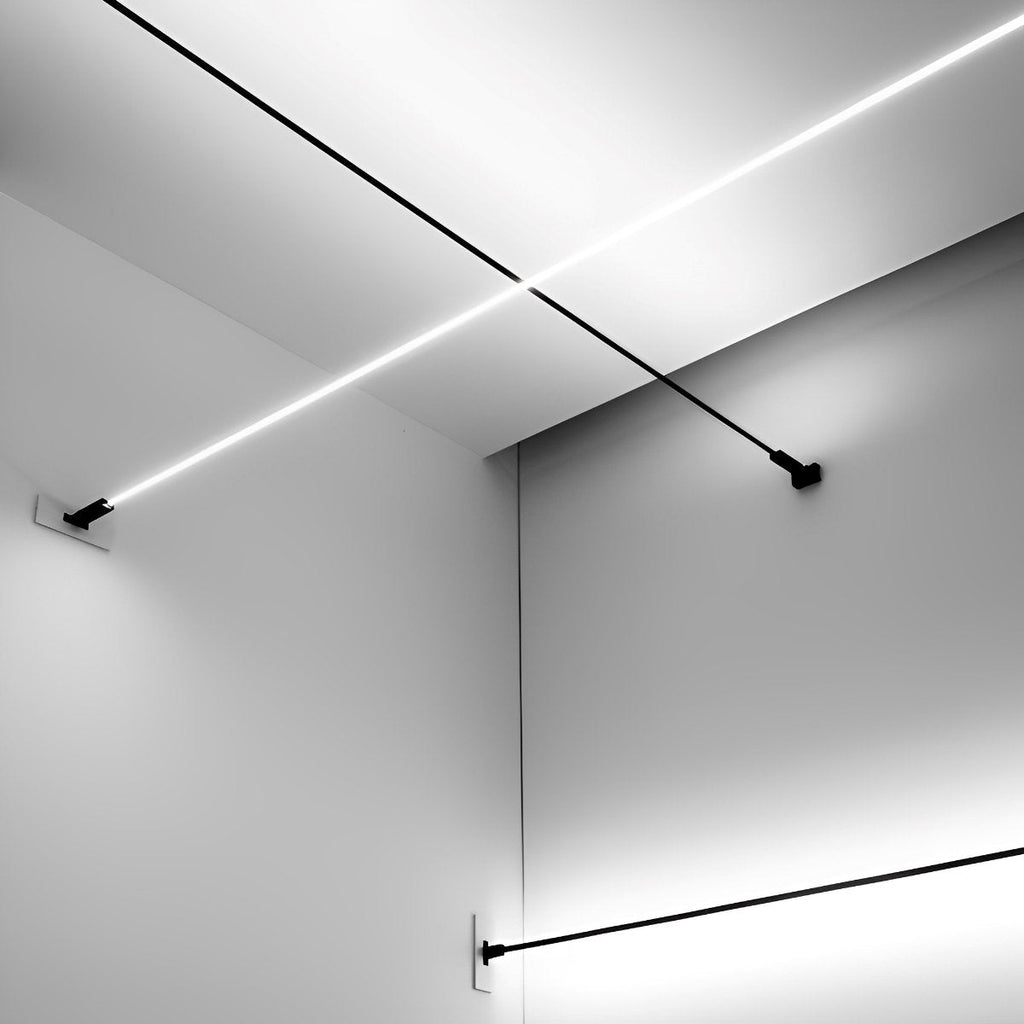 Modern Black Steel LED Strip Lights | Rotatable Dimmable Indoor Lighting for Living Room 5