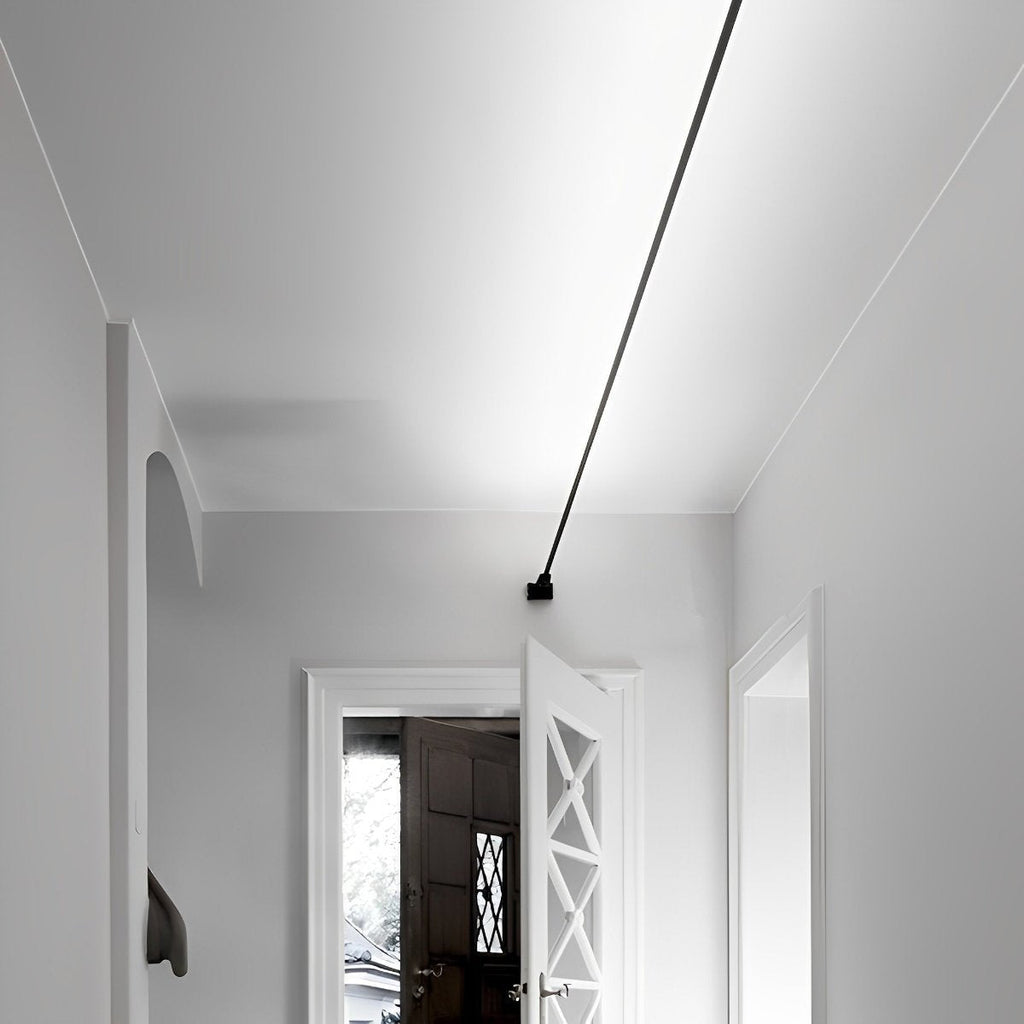 Modern Black Steel LED Strip Lights | Rotatable Dimmable Indoor Lighting for Living Room 8