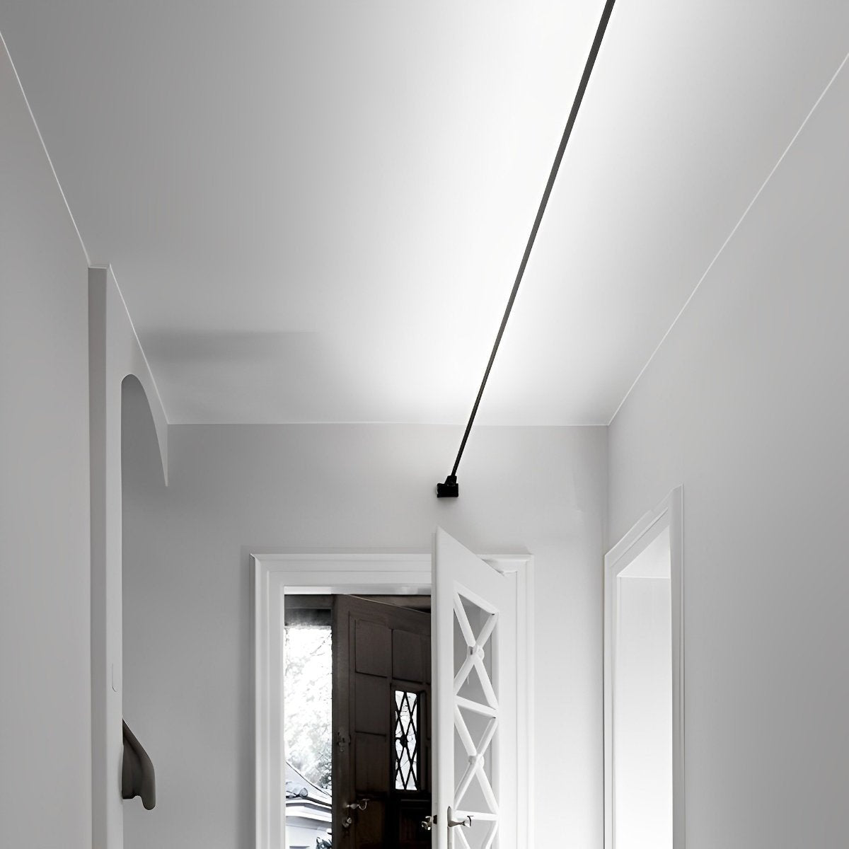 Modern Black Steel LED Strip Lights | Rotatable Dimmable Indoor Lighting for Living Room 8