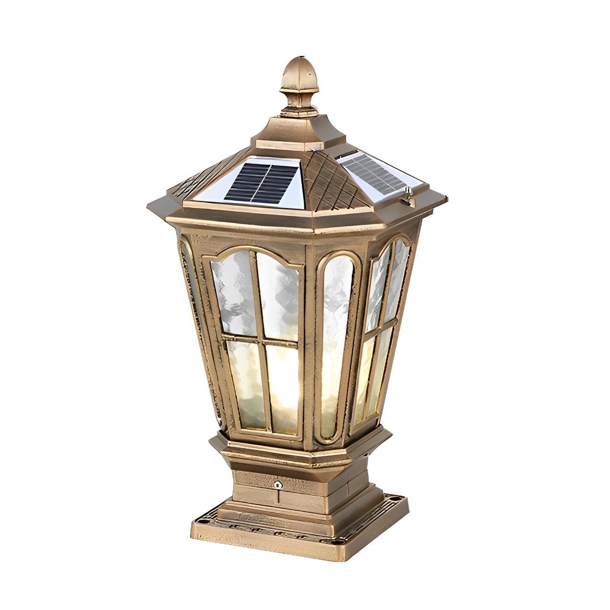 Modern Black and Bronze Metal Solar Fence Post Light | Waterproof Outdoor Illumination for Garden 10
