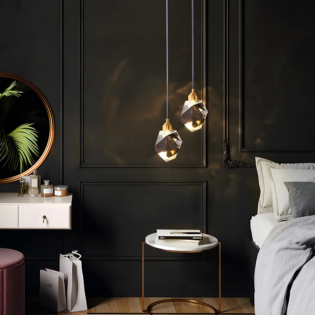 Modern Brass and Crystal Pendant Light | Dimmable Adjustable Fixture for Living Room 2