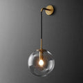 Modern Clear Glass Wall Sconce with Swing Arm | Adjustable Ambient Light for Bedroom 0