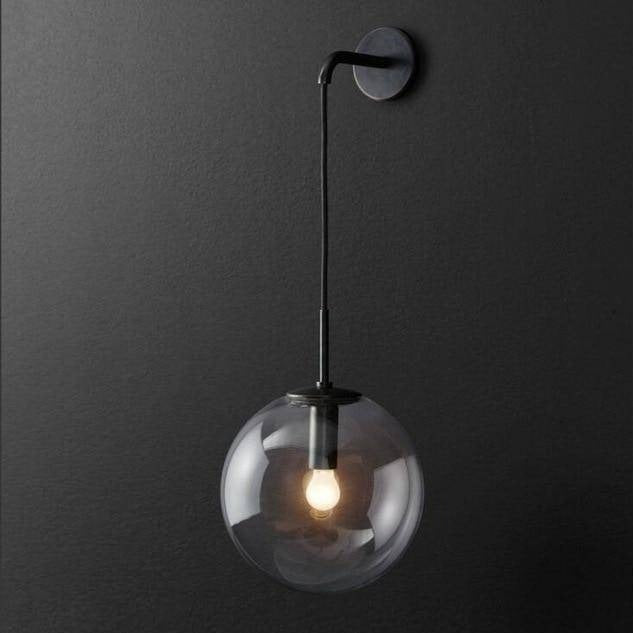 Modern Clear Glass Wall Sconce with Swing Arm | Adjustable Ambient Light for Bedroom 3