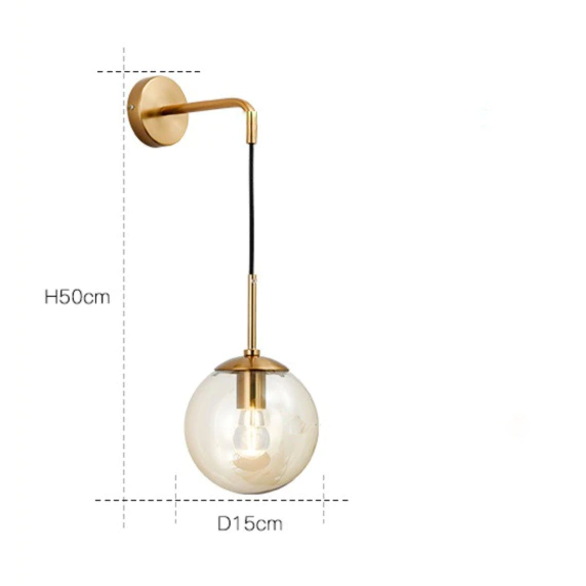 Modern Clear Glass Wall Sconce with Swing Arm | Adjustable Ambient Light for Bedroom 7