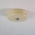 Modern Cream Glass Flush Mount Ceiling Light | Integrated LED Fixture for Living Room 0