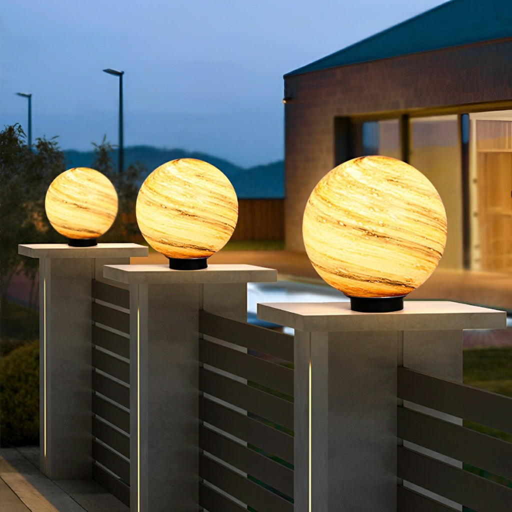 Modern Die-Cast Aluminium Outdoor Post Light with Glass Globe | Waterproof Pole Light for Garden Pathway 1