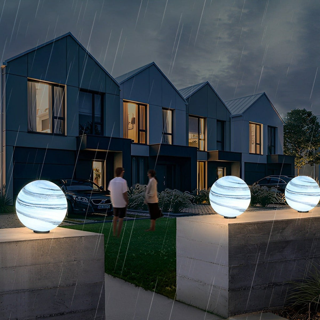 Modern Die-Cast Aluminium Outdoor Post Light with Glass Globe | Waterproof Pole Light for Garden Pathway 5