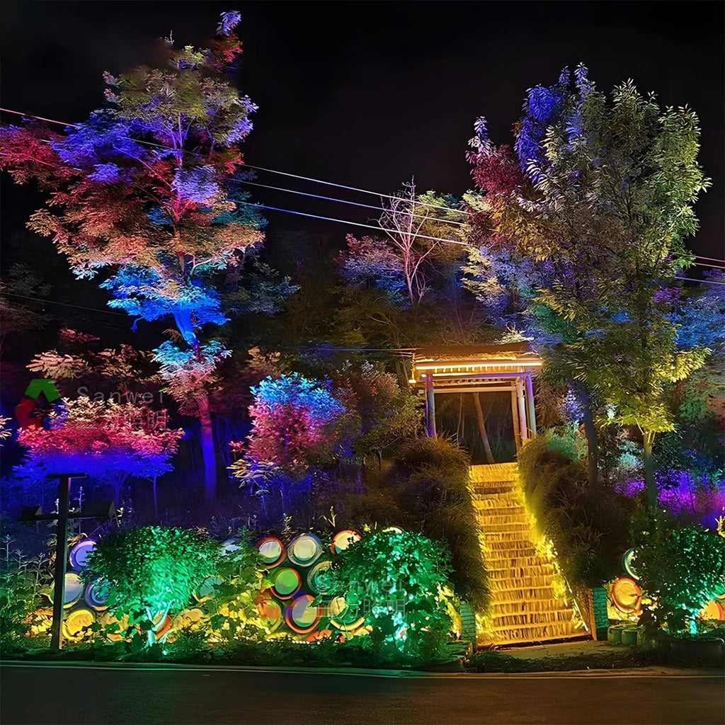 Modern Die-Cast Aluminium Outdoor Spotlight | Waterproof RGB LED Lighting for Garden 0
