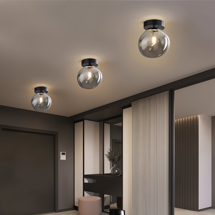 Modern Glass Flush Mount Ceiling Light | Hardwired LED with 3 Colour Temperatures for Living Room 2