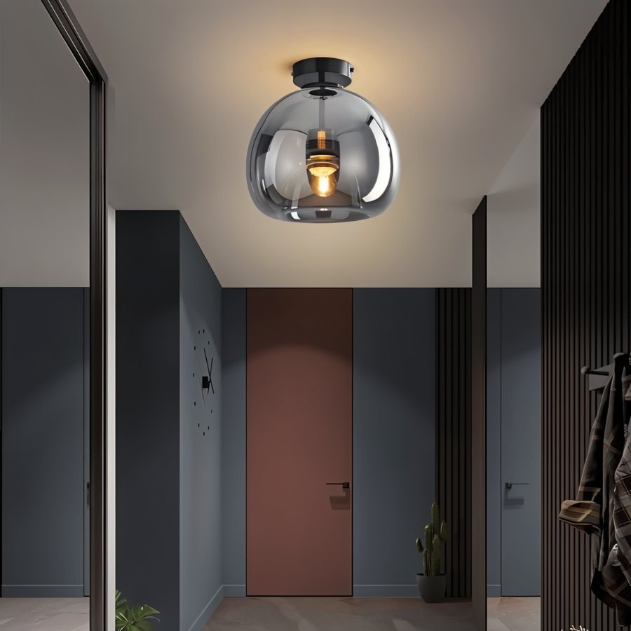 Modern Glass Flush Mount Ceiling Light | Hardwired LED with 3 Colour Temperatures for Living Room 4