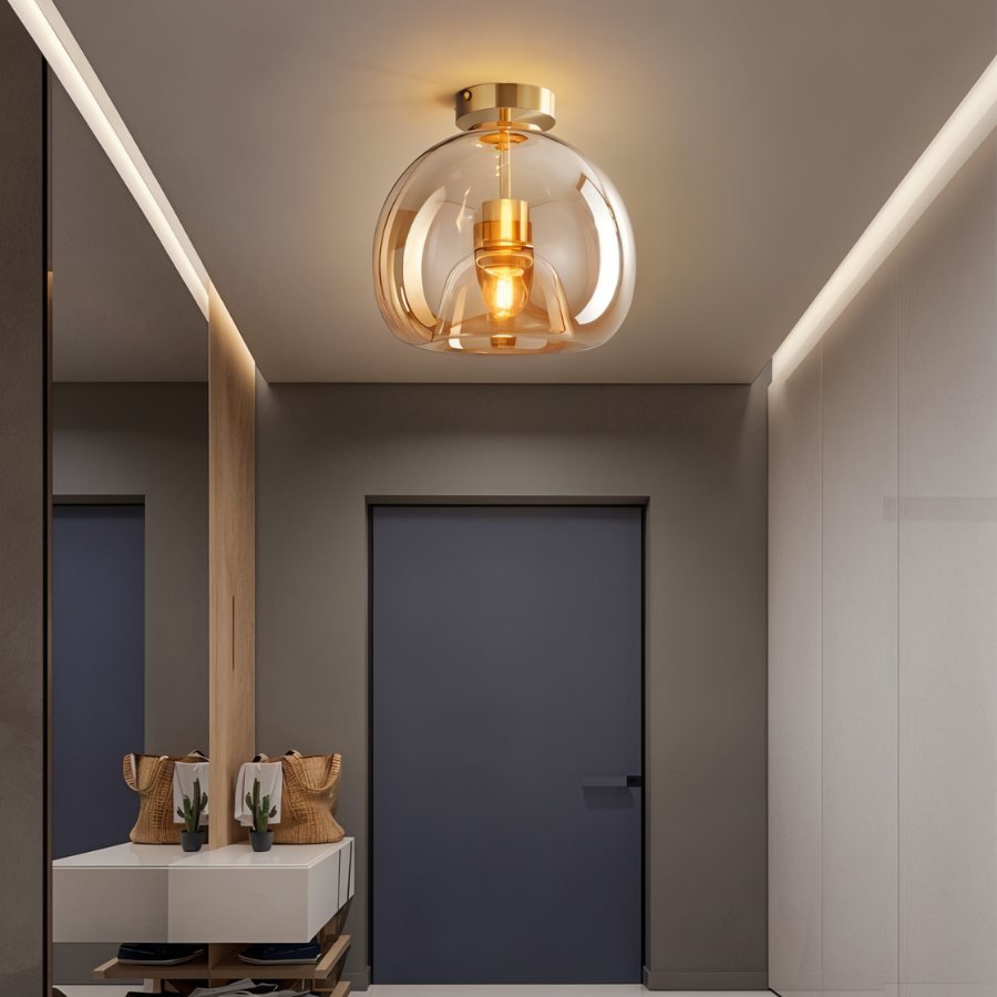 Modern Glass Flush Mount Ceiling Light | Hardwired LED with 3 Colour Temperatures for Living Room 5