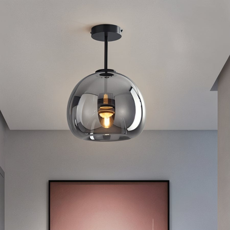 Modern Glass Flush Mount Ceiling Light | Hardwired LED with 3 Colour Temperatures for Living Room 7