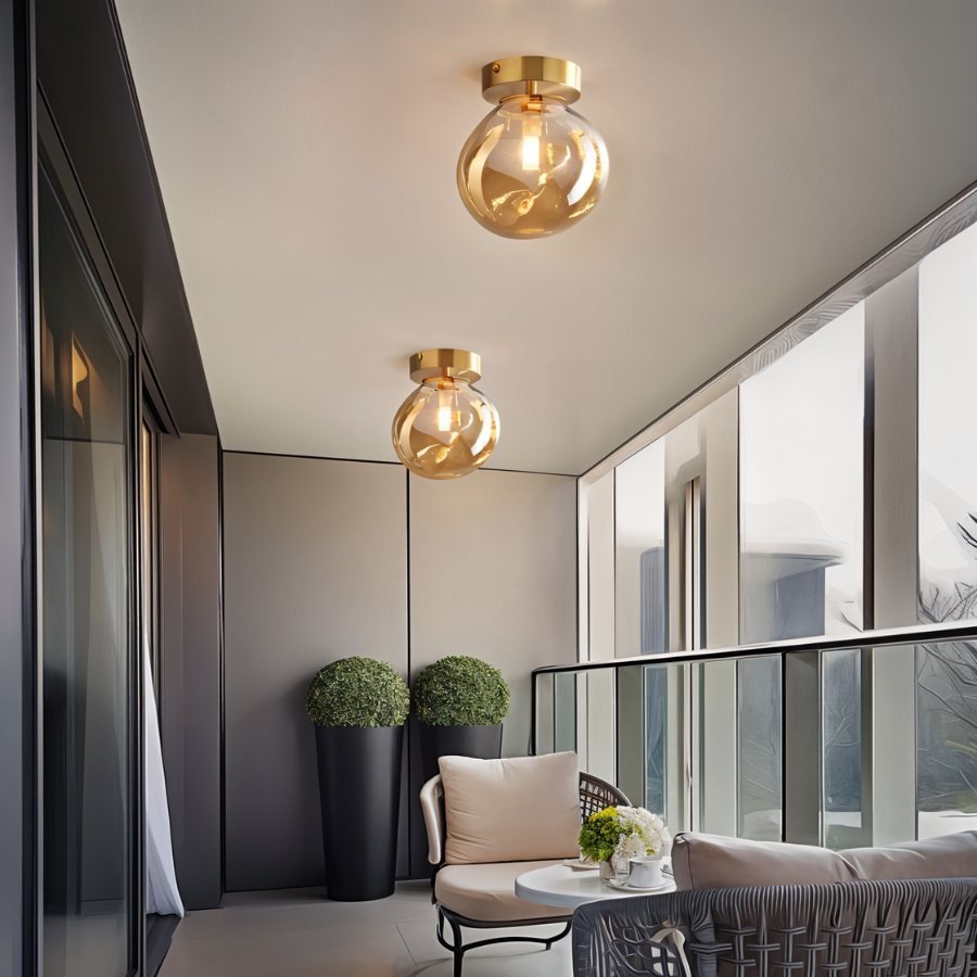 Modern Glass Flush Mount Ceiling Light | Hardwired LED with 3 Colour Temperatures for Living Room 8
