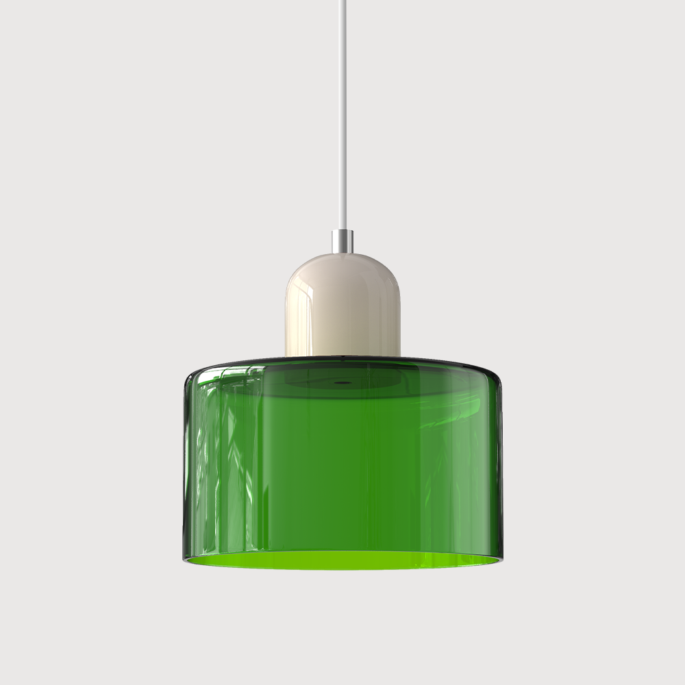Modern Glass Pendant Light | Adjustable Height E27 Socket for Kitchen Island Lighting 0