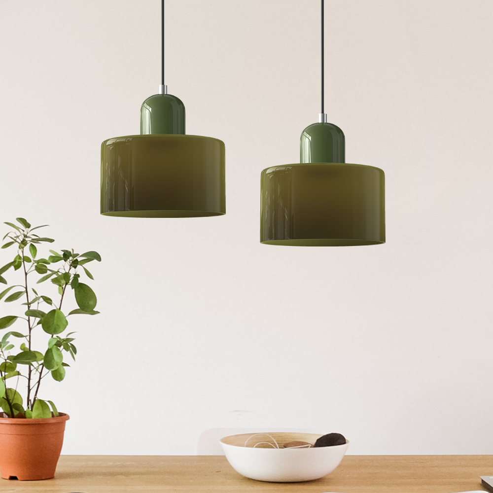 Modern Glass Pendant Light | Adjustable Height E27 Socket for Kitchen Island Lighting 2