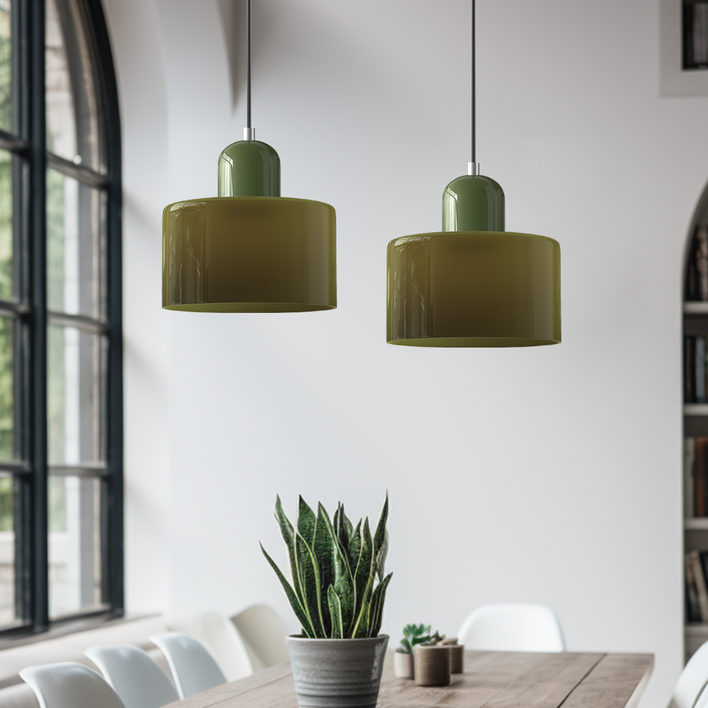 Modern Glass Pendant Light | Adjustable Height E27 Socket for Kitchen Island Lighting 3