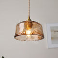 Modern Glass and Brass Pendant Light | Warm LED Glow for Dining Room 0