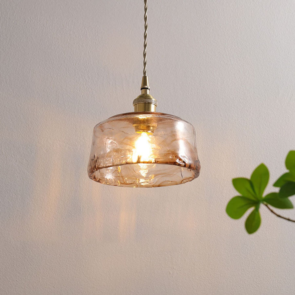 Modern Glass and Brass Pendant Light | Warm LED Glow for Dining Room 4