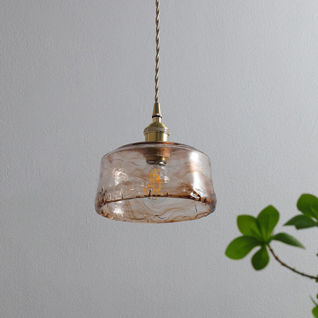 Modern Glass and Brass Pendant Light | Warm LED Glow for Dining Room 5