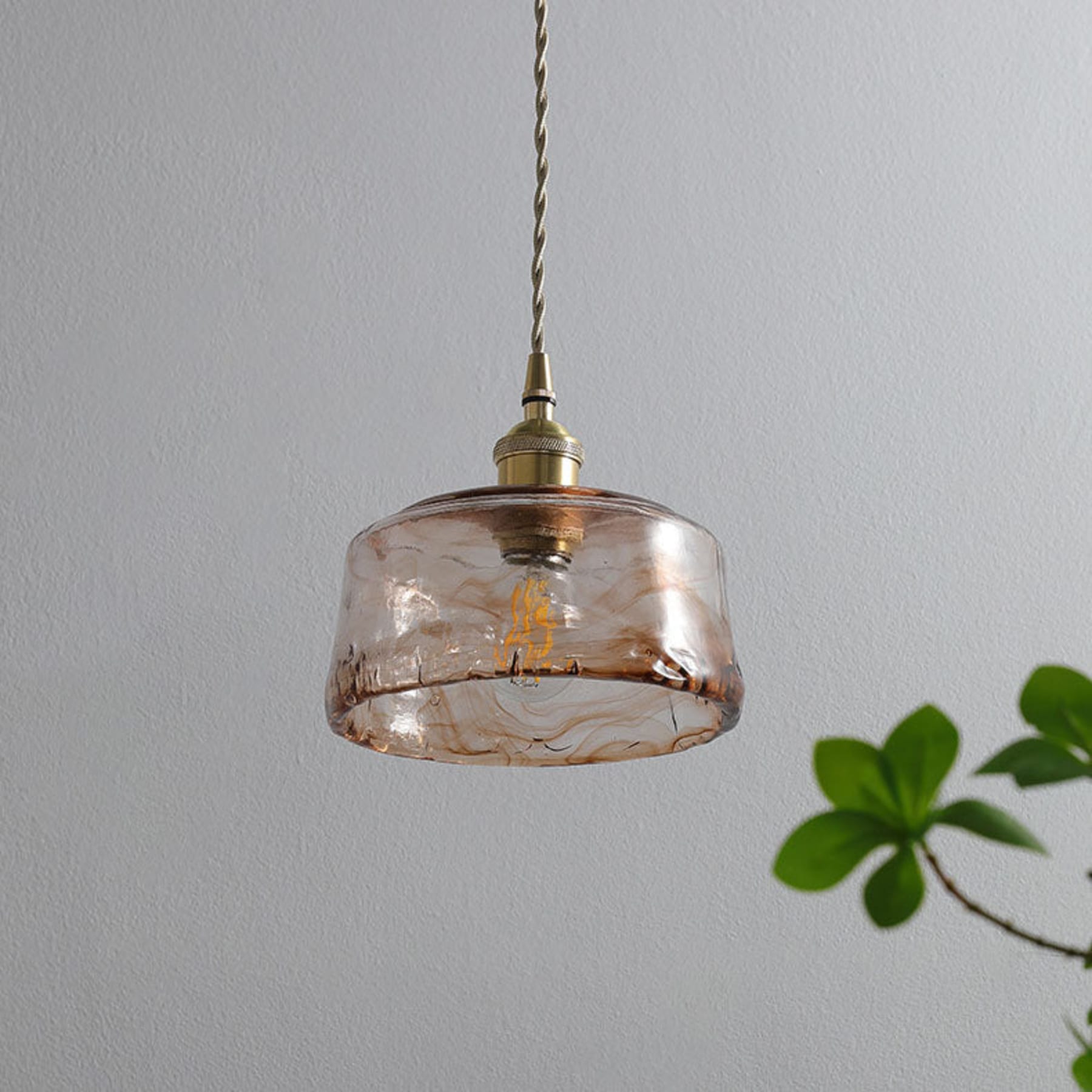 Modern Glass and Brass Pendant Light | Warm LED Glow for Dining Room 5