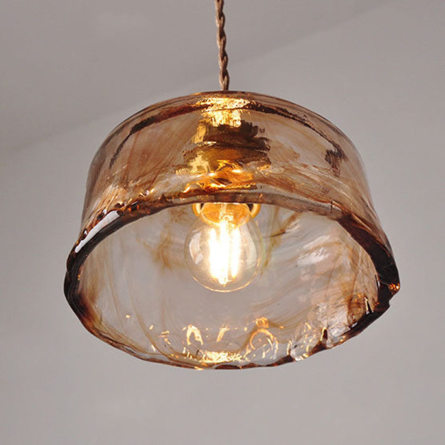 Modern Glass and Brass Pendant Light | Warm LED Glow for Dining Room 6