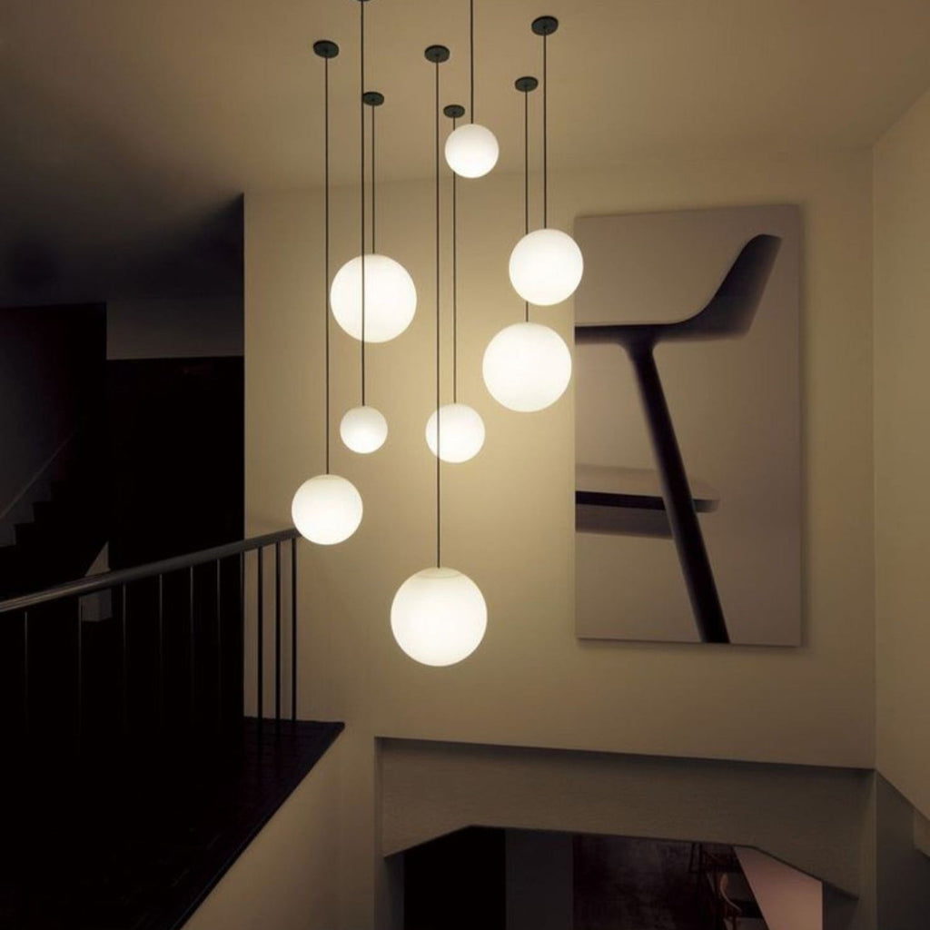 Modern Glossy Glass Pendant Light with Integrated LED | Selectable Light Tones for Kitchen or Dining Room 5