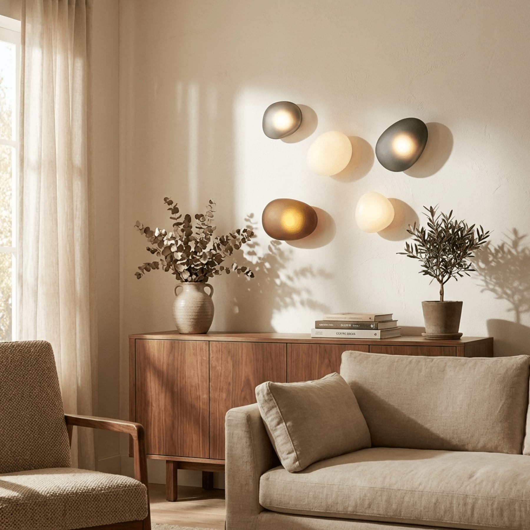 Modern Gold-Toned Glass Wall Sconce | Warm White Hardwired Light for Living Room 2