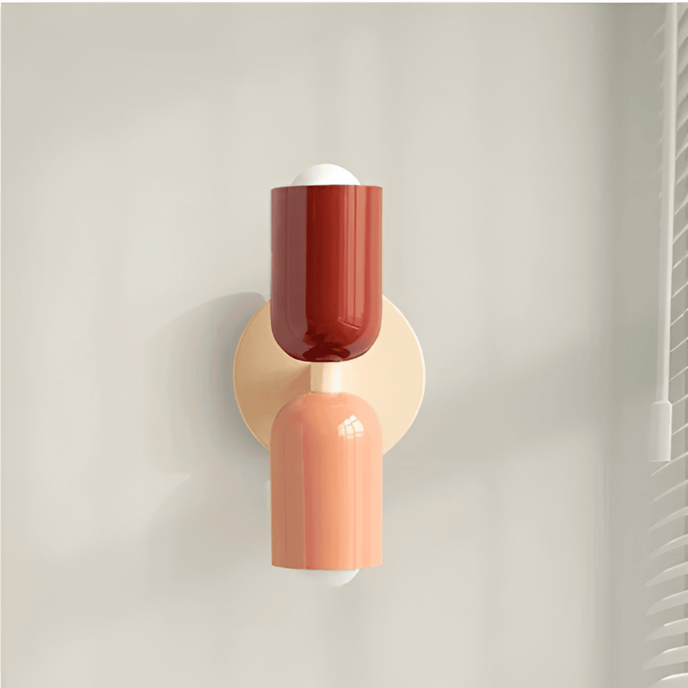 Modern Iron Double-Sided Capsule Wall Sconce | Integrated LED Up and Down Light for Bedroom 0