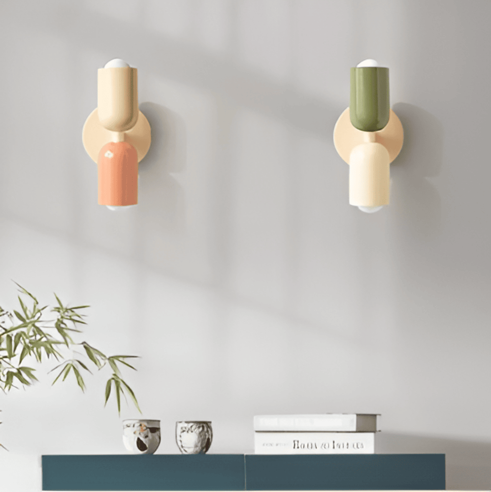 Modern Iron Double-Sided Capsule Wall Sconce | Integrated LED Up and Down Light for Bedroom 1